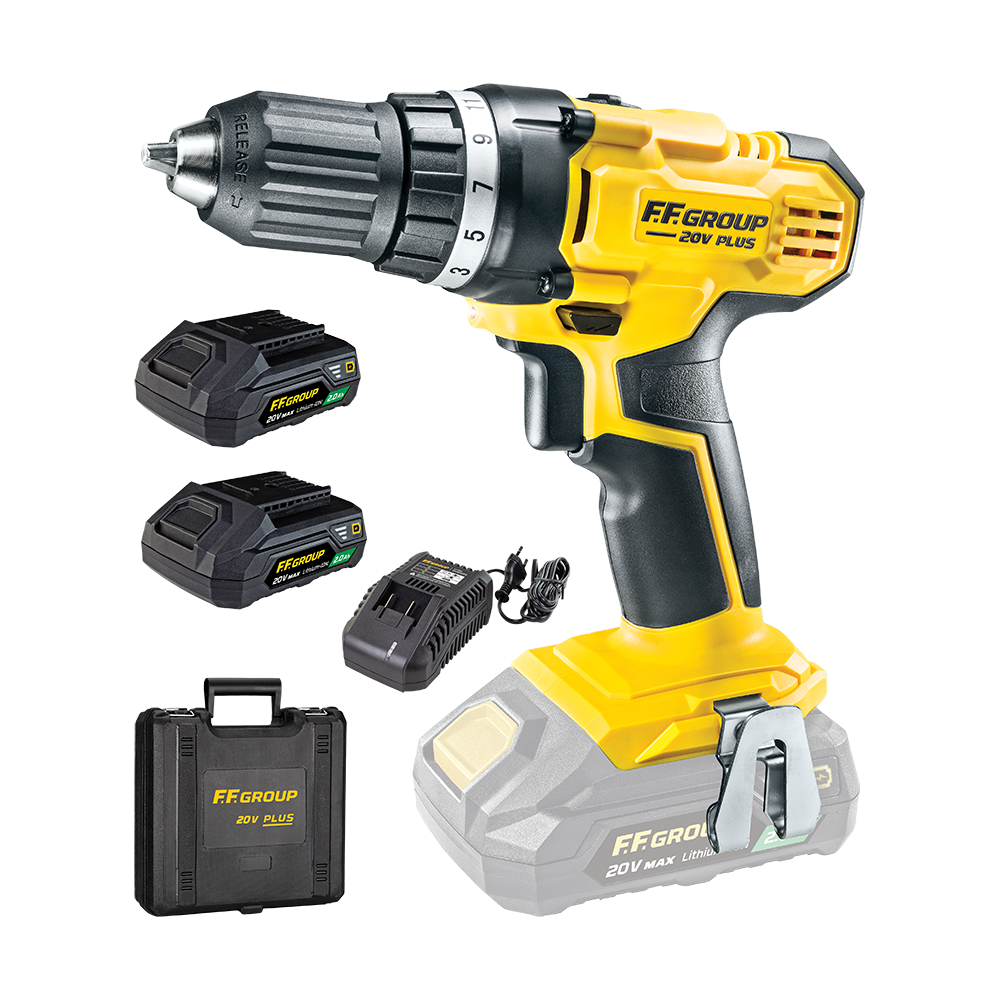 CORDLESS DRILLS FF GROUP CORDLESS DRILL DRIVER 20V WITH 2 BATTERIES